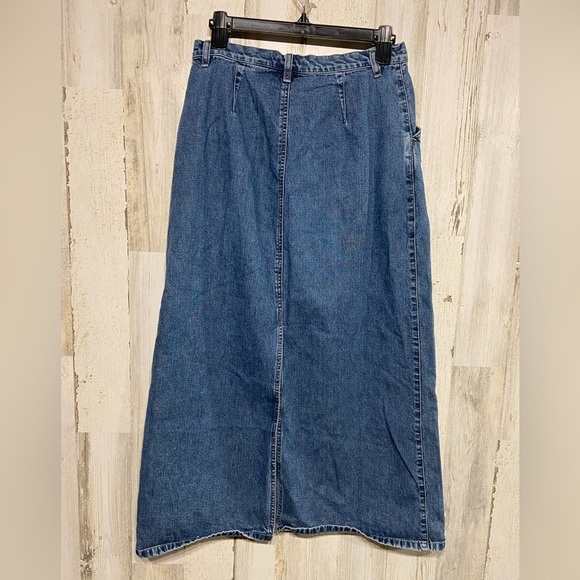 Liz Claiborne Lizwear Jeans Blue Denim Split Maxi Skirt 10 - Picture 8 of 11